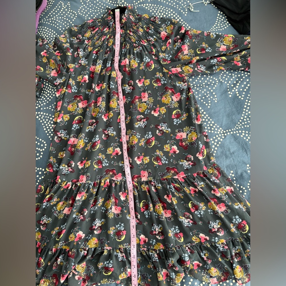 Cinq à Sept Multicolor Floral Long Sleeve Dress Size 6. Missing belt - Picture 8 of 8